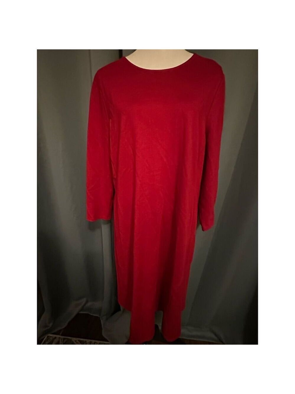 J.Jill Women's Red Knee Length Long Sleeve Dress Size L